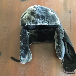 Black furry winter hat